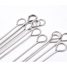 HONSHEN 12 Inch Long Metal BBQ Kabob, Stainless Steel Skewers Shish Kebab Skewers 30 Pack (12Inch BBQ Skewers-30p)