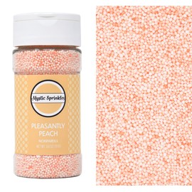 Mystic Sprinkles Solid Color Nonpareils 3.8oz Bottle (Pleasantly Peach)