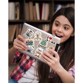 MiStar 110 PCS Book Stickers for Kindle, Bookish Stickers, Reading Stickers, Kindle Stickers, Book Lover Stickers for Water Bottles, Laptops, Bookish Gifts for Kids Teens Adults Readers