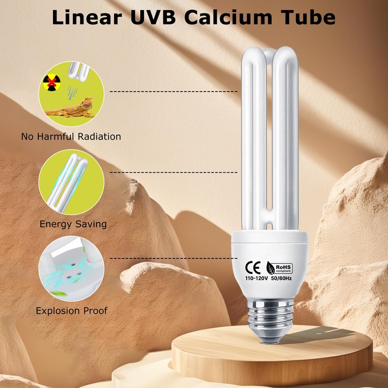 HARTOMPET UVA-UVB Linear Lamp, Compact Fluorescent Lamp(CFL), Terrarium Bulb (1PCS