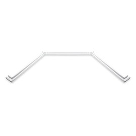 Maykoosh Asian Fusion Home Decorative Window Lockseam Double Curtain Rod, White, Includes Bay Window Rod, End Brackets, Support Brackets and Mounting Hardware, 72 X 0.8 X 3 Inches