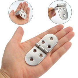 Roellgs 4 Pieces Folding Flap Hinges, Folding Table Butler Tray Flap Hinges, Stainless Steel with Screws for Cabinet Furniture (Silver)