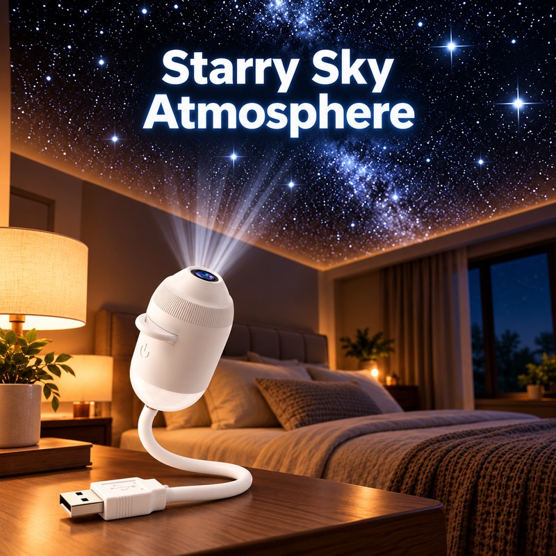 USB Starry Sky Projection Light for Car Interior & Bedroom