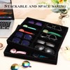 Batiyeer Sunglasses Organizer Storage Tray 10 Grids Eyewear Watch Holder