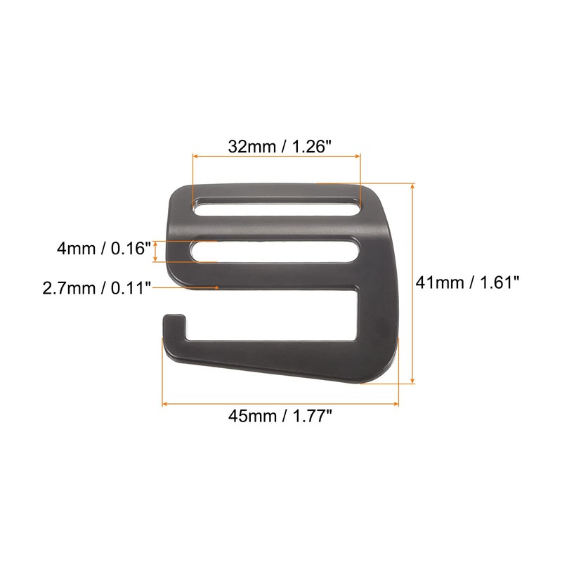 sourcing map Metal Webbing Strap 1.26 Inches 32 mm G-Hook