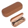 KUHEITAER Hard Shell Glasses Case, Portable Wood Grain Sunglasses Case,