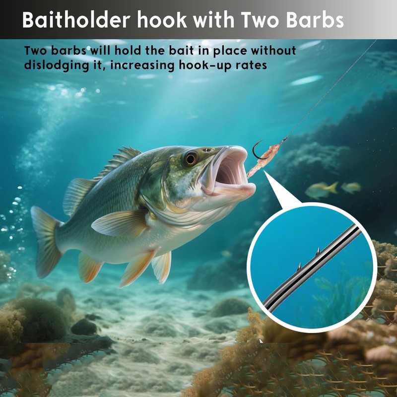 FishTrip Octopus Baitholder Fishing Hooks, 50/100pcs Sharp Barbed High Carbon