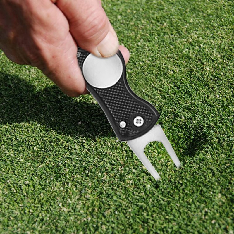 Stainless Steel Golf Divot Repair Tool 1Pcs Foldable Golf Divot