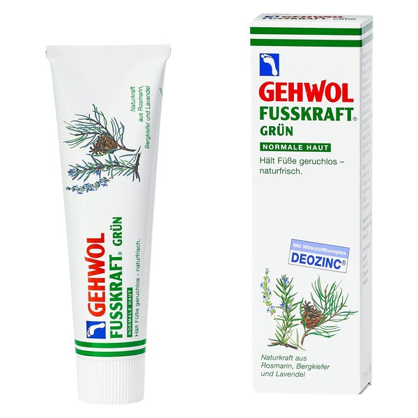 GEHWOL Fusskraft® Grün für normale Haut erfrischende Fuß Creme gegen Fußgeruch 125 ml Tube.