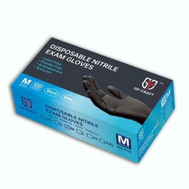 GP Craft Black Nitrile disposable gloves, 6mil, latex-free good elasticity, tear resistant, clean and waterproof  Cleaning and tasks Hand Comfortable - Quantity: 100pcs/boxs, Size: M