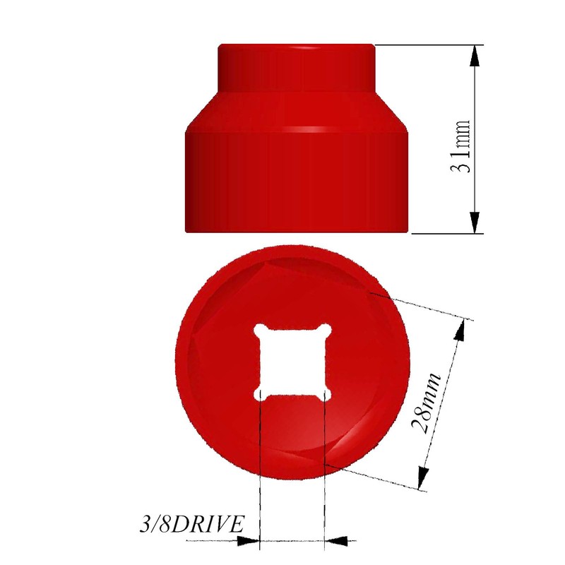 Felisbieti 28mm fuel filter Socket,Cummins tools 3/8" Drive For Dodge