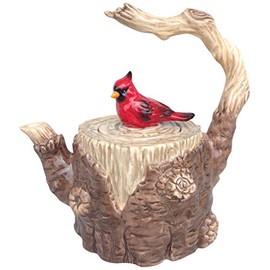 Blue Sky Ceramic Tree Stump Teapot, 9-inch Height