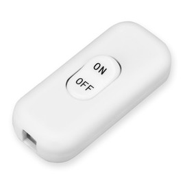 Cord Switch, Rocker Switch Inline Switch for 2 and 3-Core Cable, 6A 250V, Compatible with Electric Lamps and Table Lamps (1, White)