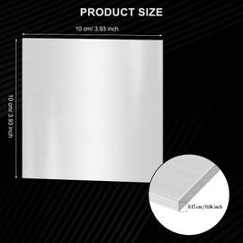 304 Stainless Steel Sheets, 2PCS 100 x 100 x 1.5 mm Stainless Steel Plates Stainless Steel Shim Plates Metal Sheets for Kitchen DIY Craft Making