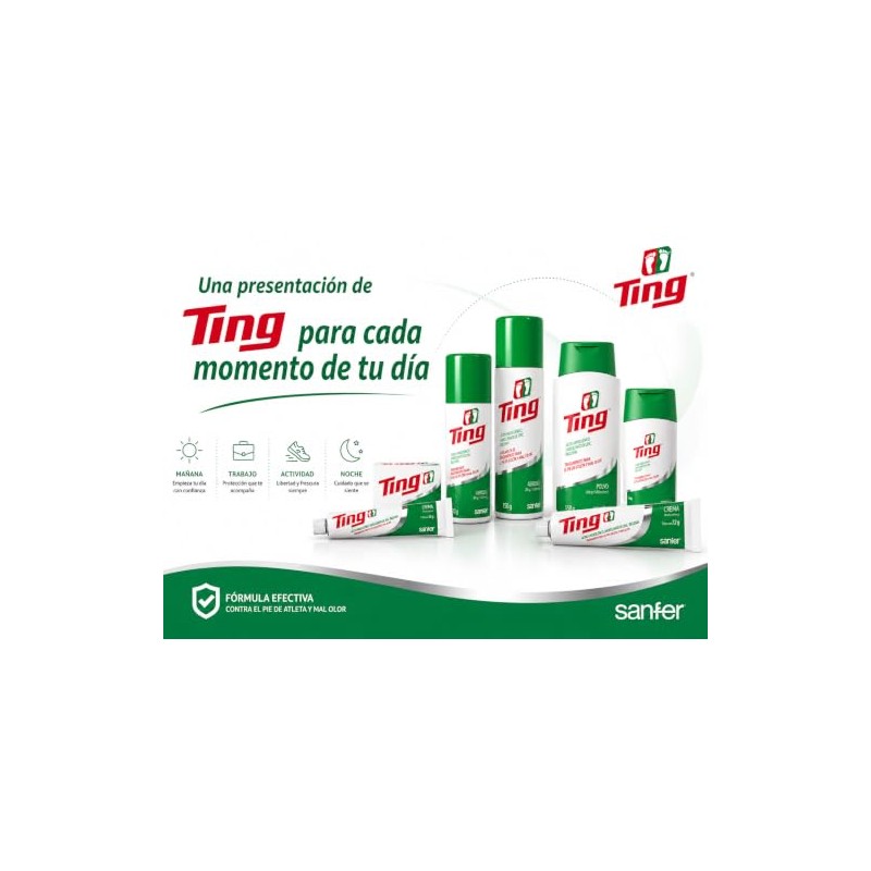 Ting Polvo Talco Antimicótico para Pies Control de Humedad, 150