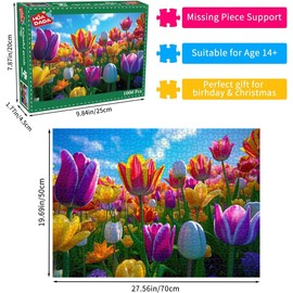 Jigsaw Puzzles 1000 Pieces for Adults jigsaw puzzles for adults 1000 Piece Puzzle Educational Colorful Tulips Games Home Decoration Puzzle