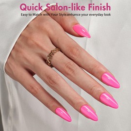 SXVME Hot Pink Soft Gel Nail Tips Medium Almond Pre-colored Gel Tips Medium Press on Nails Pre Applied Tip Primer Natural Acrylic Fake Nails Extensions for DIY Nail,300Pcs