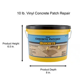 Quikrete1133 10 lb. Vinyl Concrete Patch Repair Cement Floor Sidewalk Steps, Crack Resistant