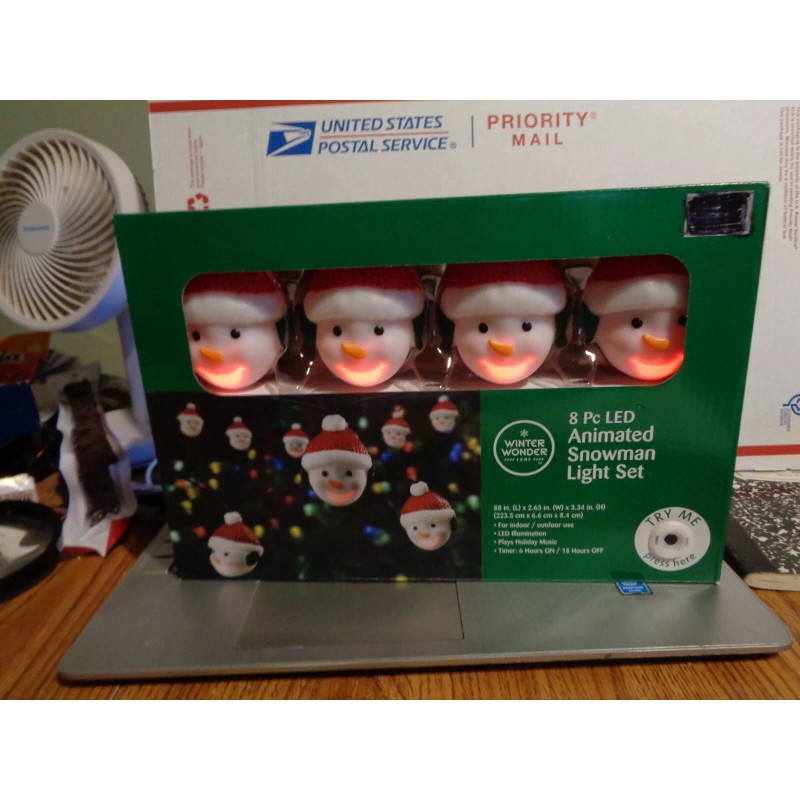 Winter Wonder Lane 8 Animated LED Batttery Operated Snowman Light