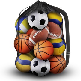 Extra Large Football Ball Net for 8-15 Balls Ball Bag with Drawstring and Shoulder Strap 72 x 100 cm Mesh Bag Ball Storage Ball Bag Football Net Football Net for Football Basketball Volleyball Rugby