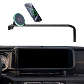 AbeeyGeomarn Car Phone Holder for 2024 2025 Jeep Wrangler/Wrangler 4xe/Gladiator JT Accessories Apply to 12.3 Inch Touch Screen 15W Fast Wireless Charger Screen Fixed Clip Cell Phone Mount Hands-Free