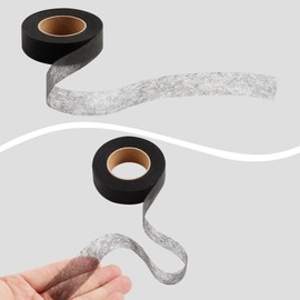 TECDW 2 pieces iron tape comes with 2 measuring measures, 2cm width 24m long fashion tape, seam tape hem band, suitable for a variety of clothing and household items such as jeans, skirts, shirts,