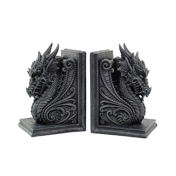 Gothic Dragon Bookends Midieval Book Ends Evil Medieval 8266