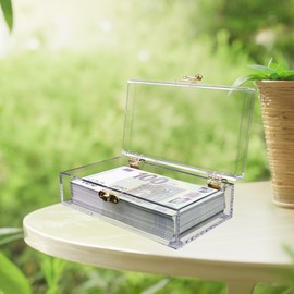 Clear Acrylic Lockable Cash Box Money Box for Cash Money Holder Cash Organizer Single Row Money Storage Box Money Organizer for Cash