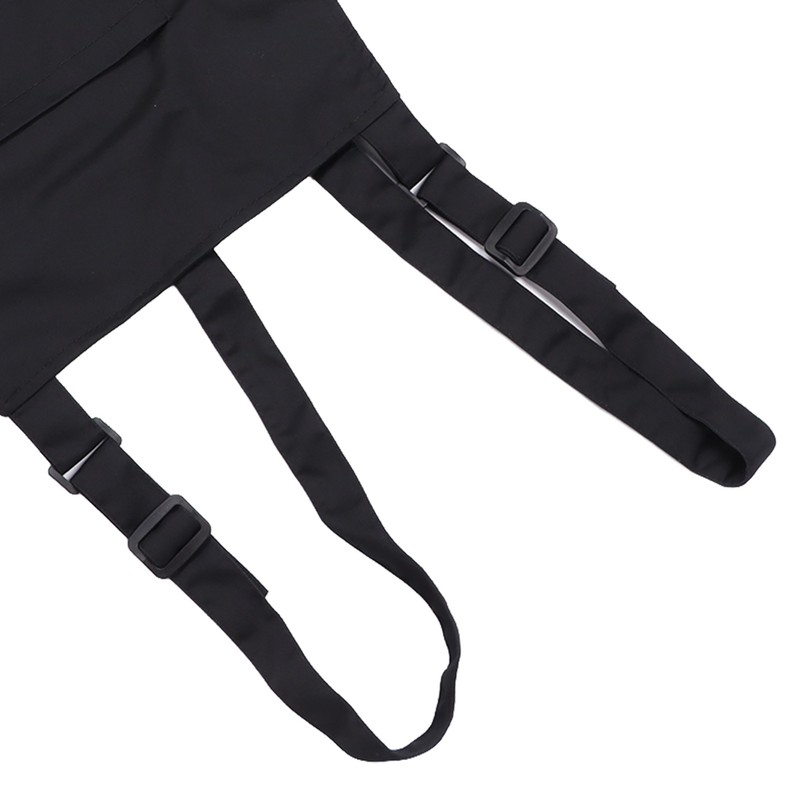 Kitchen Apron Black Apron Polyester Pockets Adjustable Strap Unisex Apron