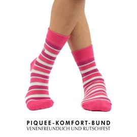 OCERA 10 Pairs of Children's Socks for Girls and Boys in Various Bright Colours, 10 x pink mix