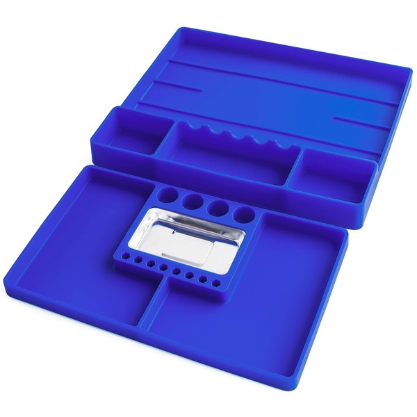 Aocoom 2 pcs Silicone Tool Tray with Magnetic Small Parts