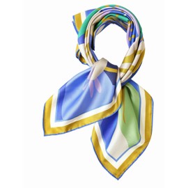 Prettystern 100% Silk Neckerchief Women Men Paisley Silk Scarf Summer Spring Silk Neckerchief, 45. Green