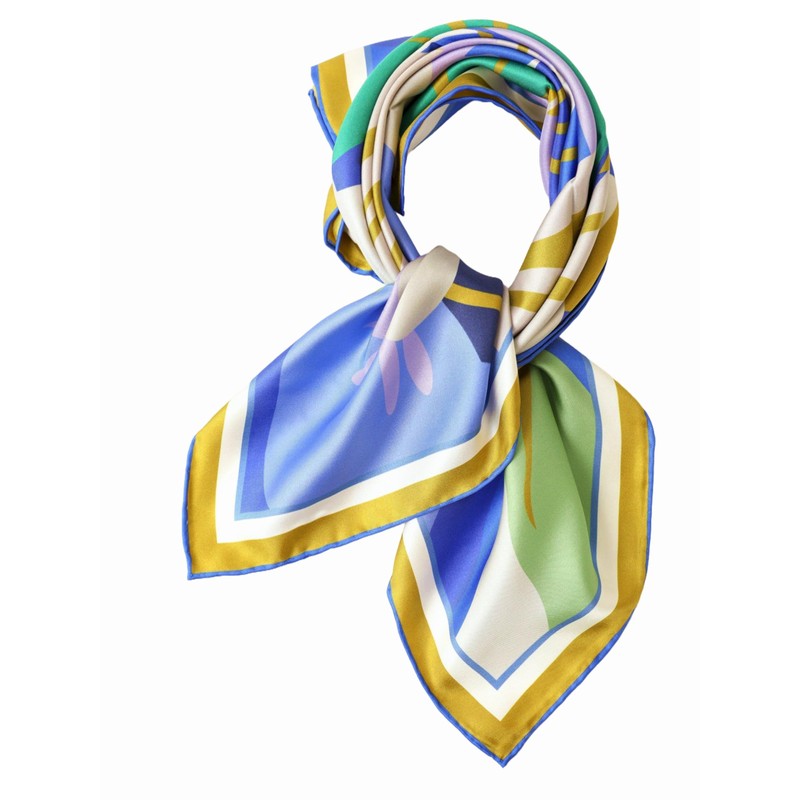 Prettystern 100% Silk Neckerchief Women Men Paisley Silk Scarf Summer