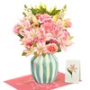 Happivue Birthday Cards for Women, 3D Forever Lily Flowers Bouquet
