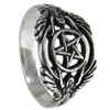 Silver Hermetic Guardian Angel Pentacle Ring for Men or Women