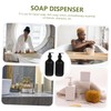 WOONEKY 2pcs Refillable Plastic Soap Dispenser Pump Bottles Black Matte