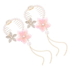Baluue 2pcs Vintage Flower Metal Hair Clips with Cherry Blossom Tassels Strong Hold Claw Clips for Women and Comfortable and Lightweight Ponytail Accessories
