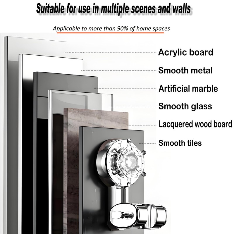 Adjustable Suction Cup Shower Head Holder – Wall Mounted Suction