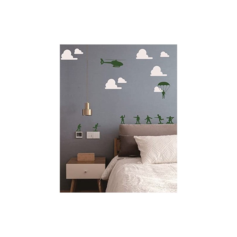 Calcomanías de pared para hombre del ejército, helicóptero, para niños,