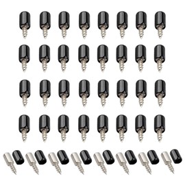 WUMUZAI 40pcs Cabinet Shelf Pegs with Non-Slip Sleeve, Shelf Pins for Wood Shelving, Self-Tapping Screws Cabinet Laminate Support, Glass Shelf Holders Pegs for Cupboard, Bookcase, Wardrobe, Black