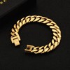 KRKC&CO 12mm Mens Cuban Link Bracelet, 18k Gold Plated Iced