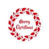 Merry Christmas Maple Leaf Stickers - Red Winter Window Decals,