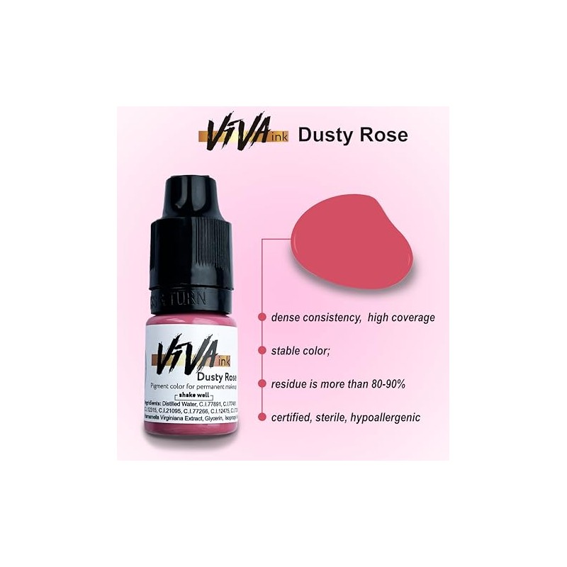 Pigmento para labios – Rosa polvoriento – Maquillaje permanente para