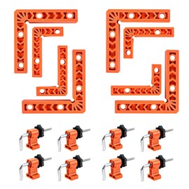 8 PCS Corner Clamps for Woodwork, Right Angle Clamp 90 Degree Clamp Positioning Squares with 8 Clamps Woodworking Tool for Pictures Frames Cabinets Boxes (3" 4")