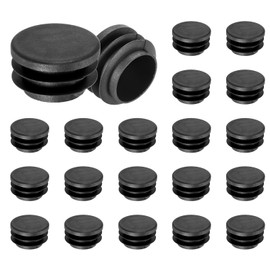 M METERXITY 20 Pack Round Plastic Plug, OD 35mm Furniture Tube Inserts Pipe Hole End Caps for Tubing Post/Glide Insert for Pipe Post/Table Chair Leg/Metal Tubing/Fence [Black]