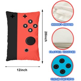 Khxriypha A Set of 2 Throw Pillow Cases- Gamer Gifts for Teen Boys - Soft Gaming Throw Pillow Cases Cushion Covers for Living Room Bedroom Game Room Decor 12 x 20 inches