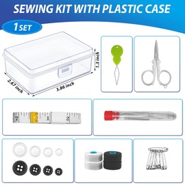 2 Pack Mini Travel Sewing Kits Bulk Small Emergency Sewing Kits Outdoor Survival Military Sewing Kits with Case for Wedding Operation Christmas Shoebox Stocking Stuffer Gift