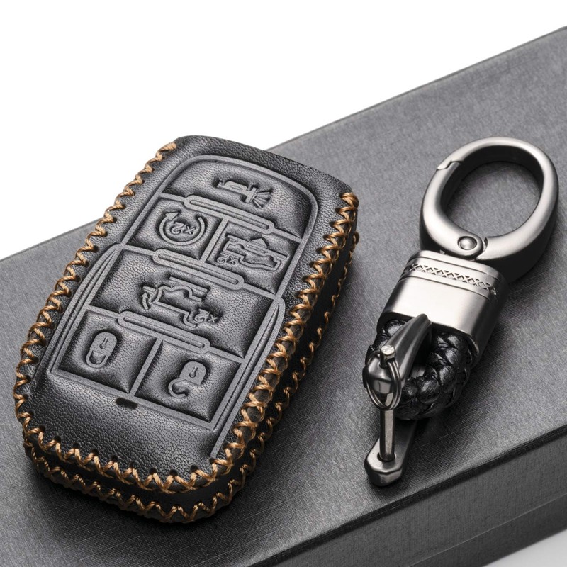 Vitodeco Genuine Leather Smart Key Fob Case Cover Protector Compatible