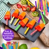 Coloured Lollipop Sticks 300 Wooden Birch Wood Craft Lolly Sticks