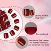 LunarCharm 240 Pieces Burgundy Square Press On Nails with Tabs,
